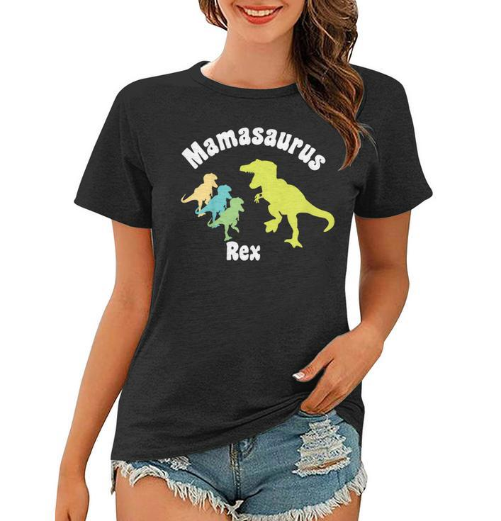 Mamasaurus Rex Funny Mothers Day Gift T Shirt 3 Three Kids Women T-shirt