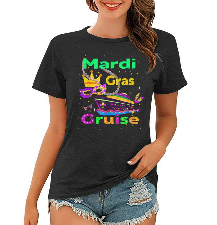Mardi Gras Cruise Cruising Mask Design 2023 Matching Family  V2 Women T-shirt