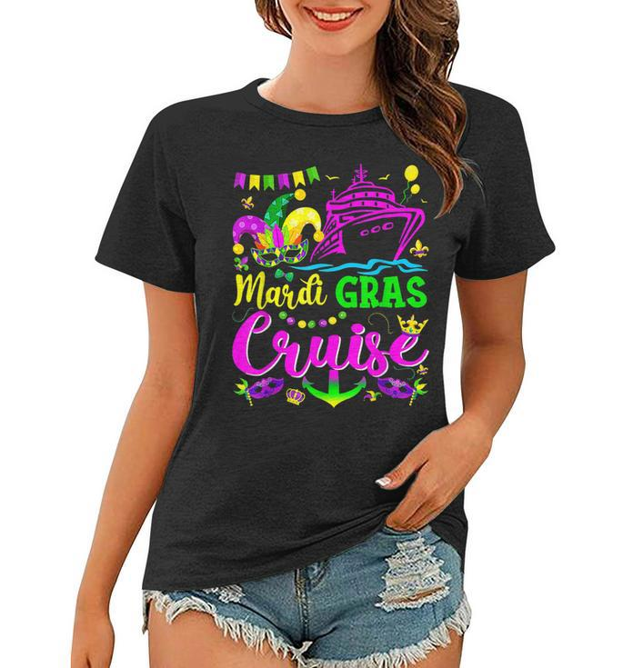 Mardi Gras Cruise Cruising Mask Funny Mardi Gras Cruise Ship  Women T-shirt