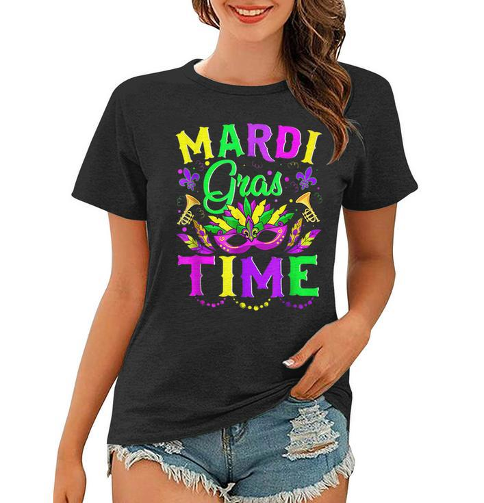 Mardi Gras Time Feathered Krewes Mask Funny Mardi Gras  V2 Women T-shirt