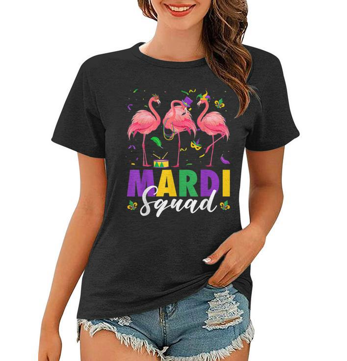Mardi Squad Jester Flamingo Mardi Gras Fat Tuesday Parade  Women T-shirt