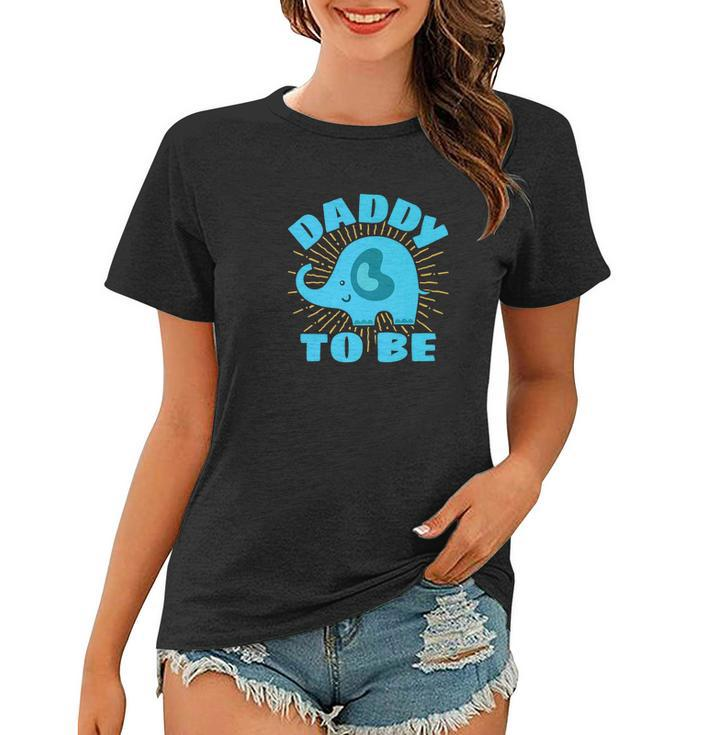 Mens Daddy To Be Elephant Blue Gender Reveal Baby Shower Women T-shirt
