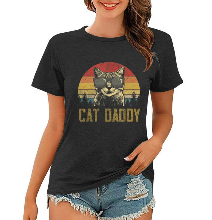 Mens Vintage Cat Daddy Fathers Day Shirt Funny Cat Lover Tshirt Women T-shirt