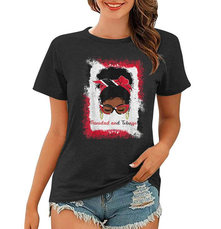 Messy Bun Trinidad And Tobago Flag Womens Woman Girl  Women T-shirt