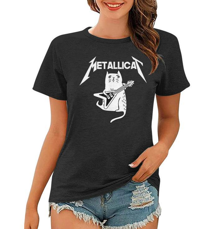 Mettalicat Rock Band Guitar Funny Christmas Gift  Women T-shirt