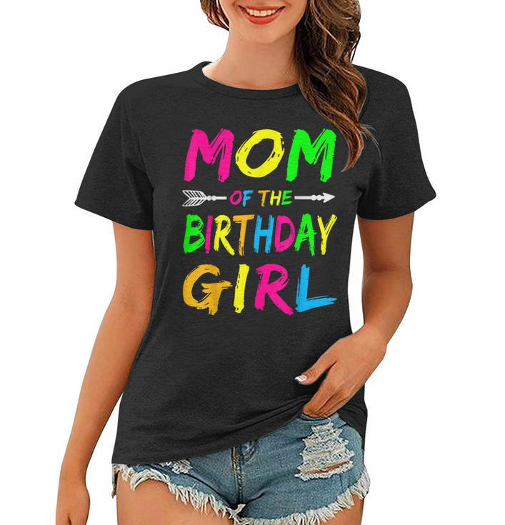 Mom Of The Birthday Girl Glows Retro 80S Party  Glow  Women T-shirt