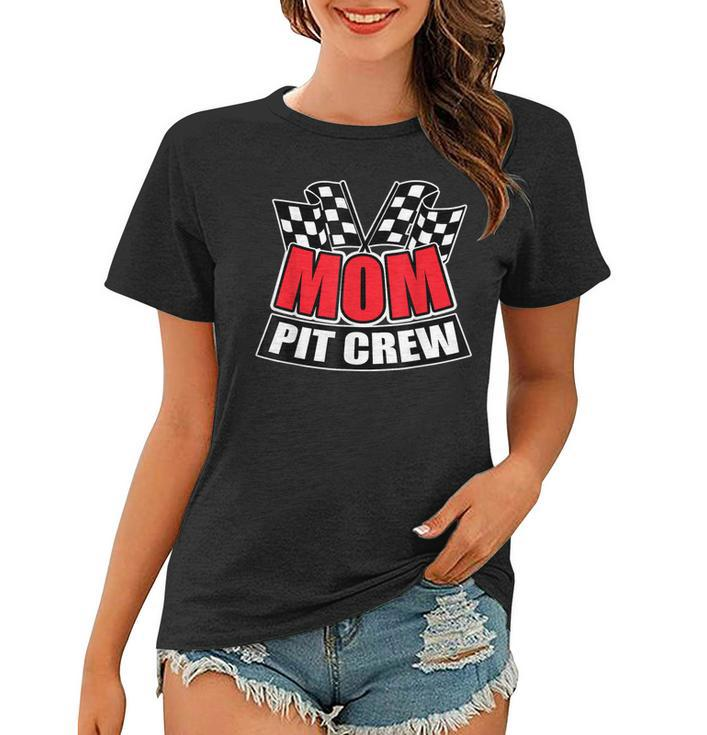Mom Pit Crew Gift Funny Hosting Car Race Birthday Party  Women T-shirt