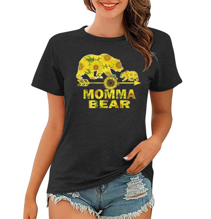 Momma Bear Sunflower Funny Mother Father Gift Women T-shirt