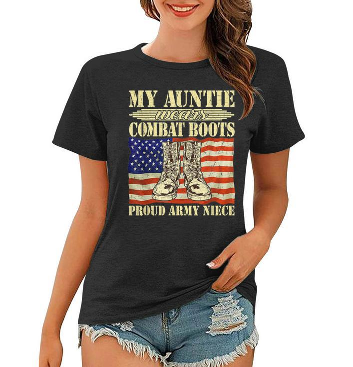 My Auntie Wears Combat Boots Military Proud Army Niece Gift Women T-shirt