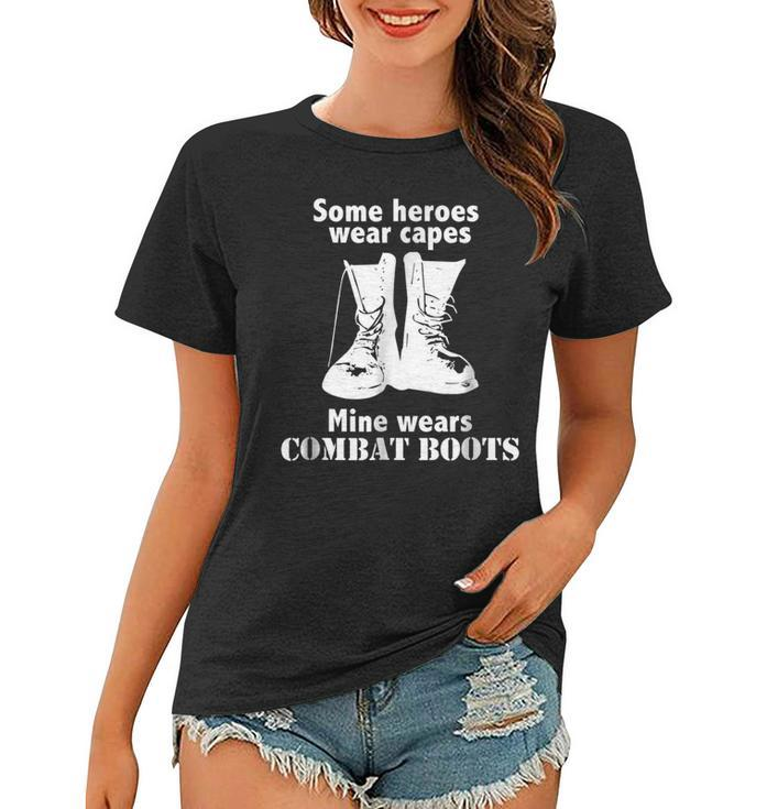 My Hero Wears Combat Boots Cute Military Family Women T-shirt