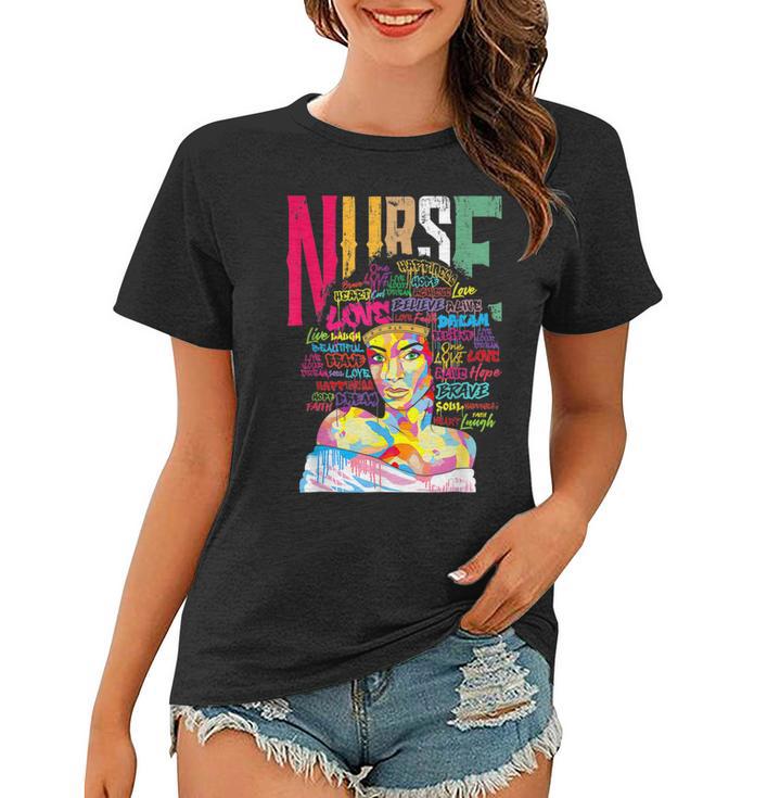 Nurse Black Woman Magic Afro Melanin Queen Black History  Women T-shirt