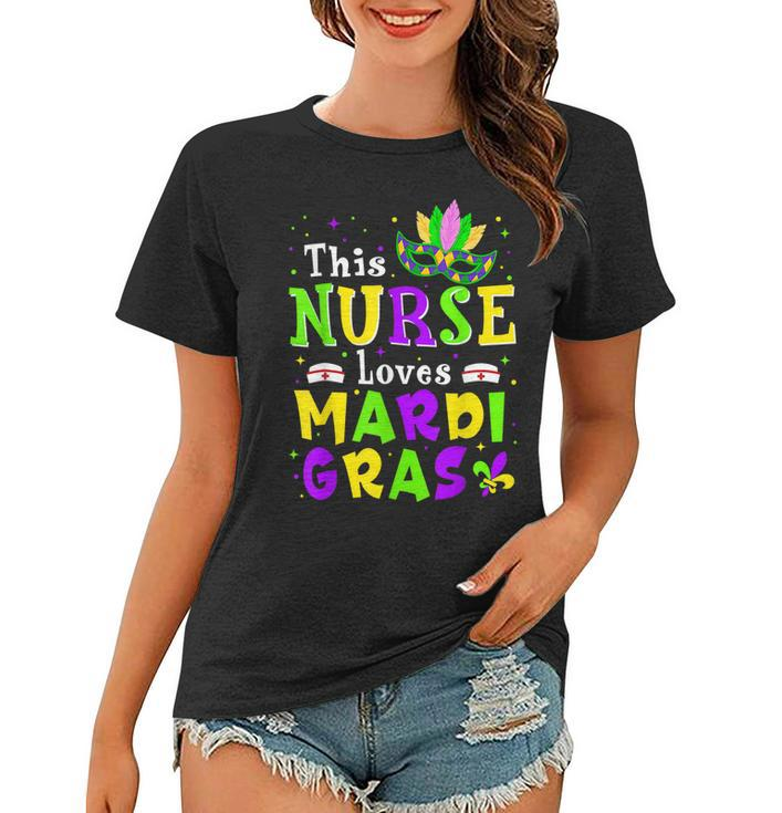 Nurse Mardi Gras Scrub Top Rn Icu Pacu Nicu Er Cna Women  V5 Women T-shirt