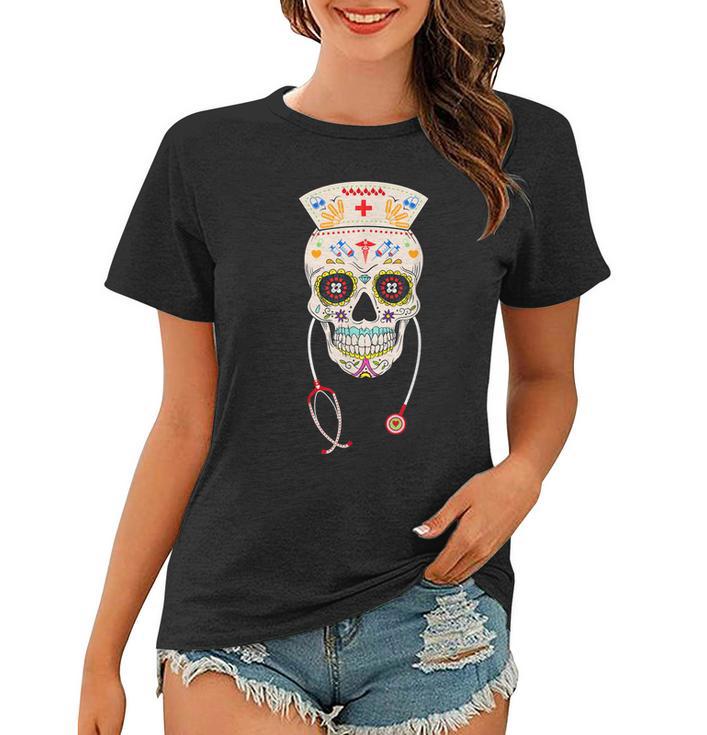 Nurse Sugar Skull Shirt Halloween Day Of The Dead Dia De Los