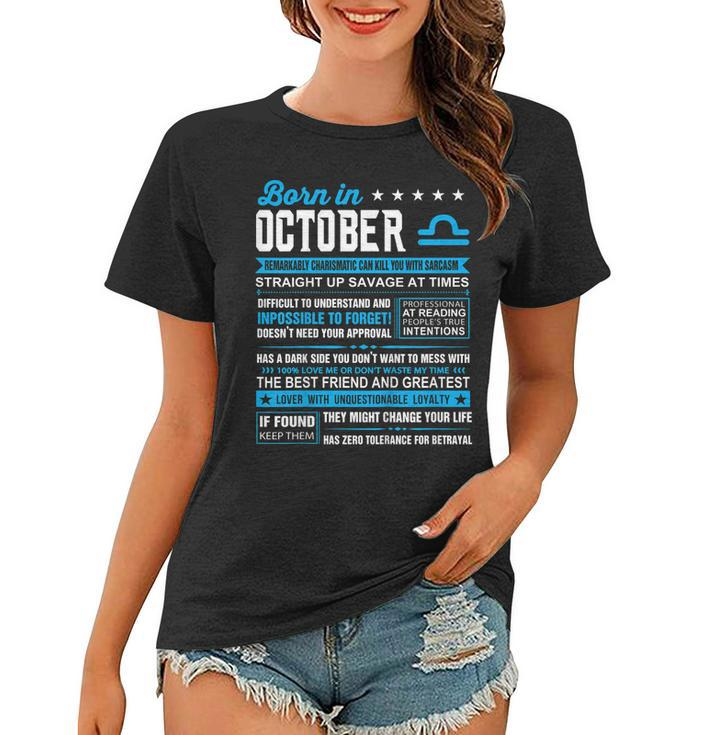 October Birthday Gifts - Born In October Libra   Women T-shirt