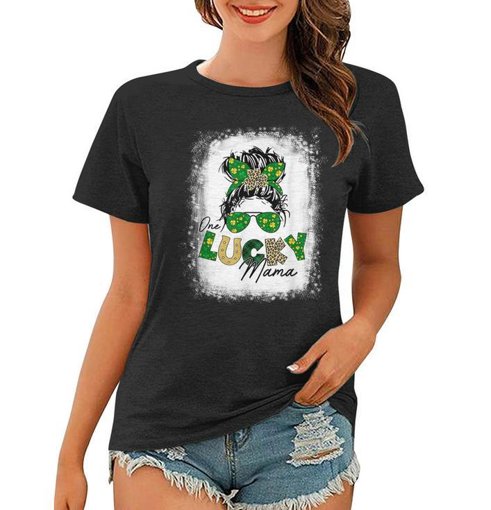 One Lucky Mama Funny Father Irish Clovers St Patricks Day  Women T-shirt