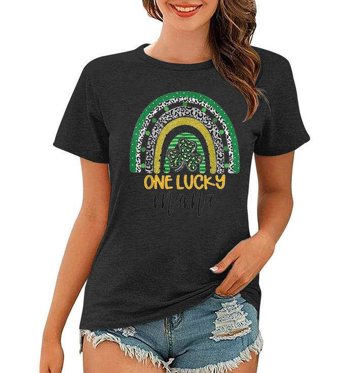 One Lucky Mama Rainbow St Patricks Day Funny Irish Shamrock  Women T-shirt