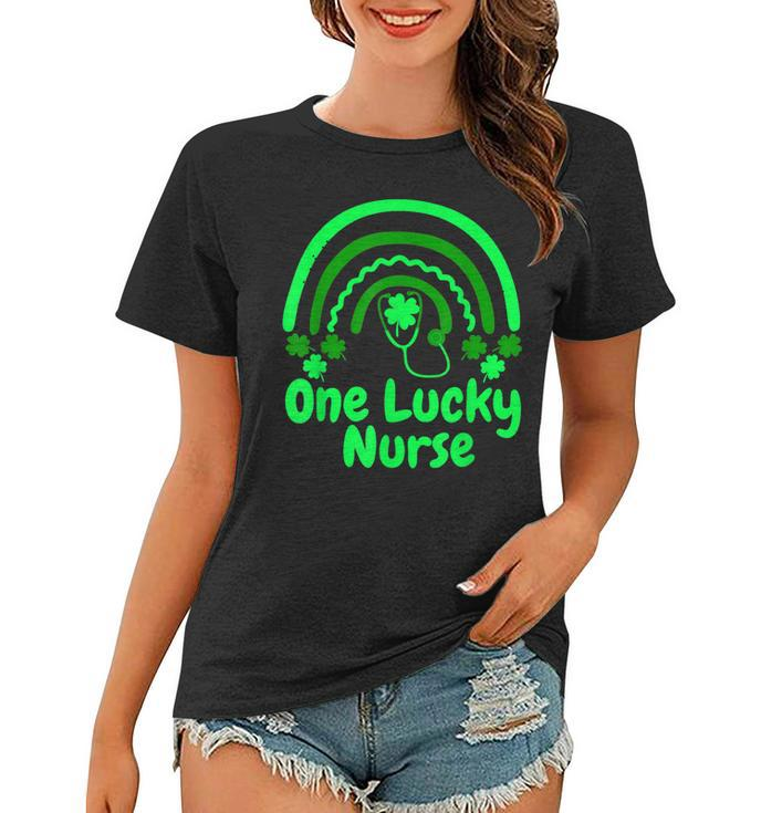 One Lucky Nurse Rainbow Shamrock Saint Patricks Day  Women T-shirt