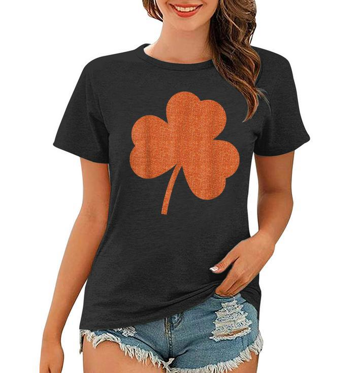 Orange Clover Irish St Patricks Paddys Day Lucky  Women T-shirt