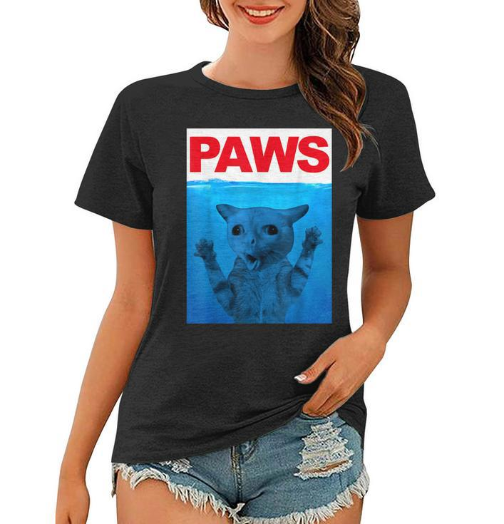 Paws Cat Meme Humor Funny Kitty Lover Funny Cats Dads Mom  Women T-shirt