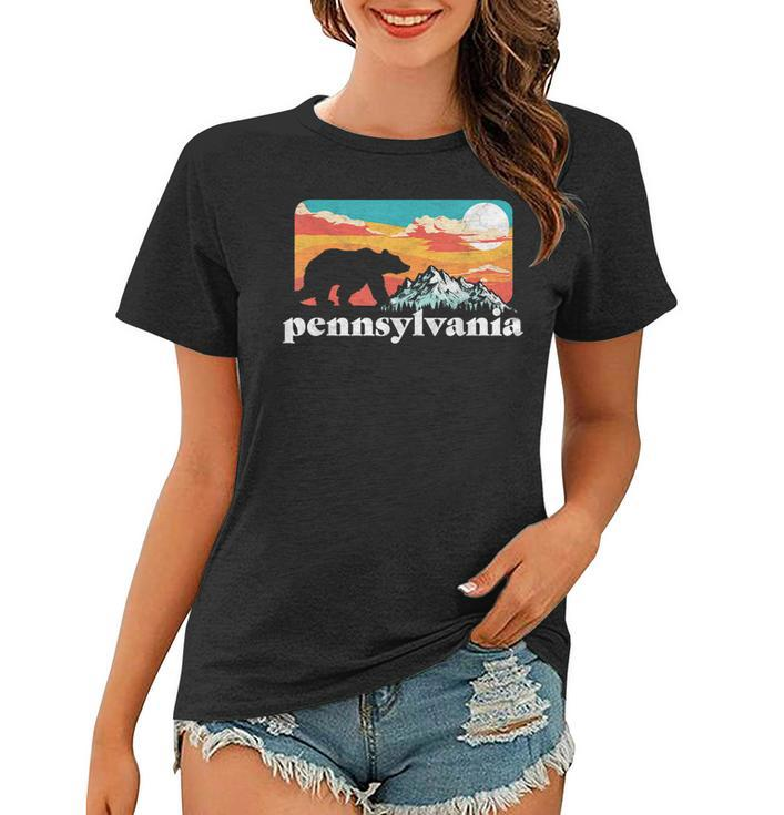 Pennsylvania Retro Bear & Mountain Vintage 80S Women T-shirt