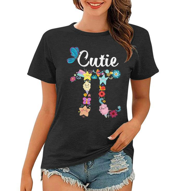 Pi Day Cutie Pi Math Pie Butterfly Flower Girls Kids Gift  Women T-shirt