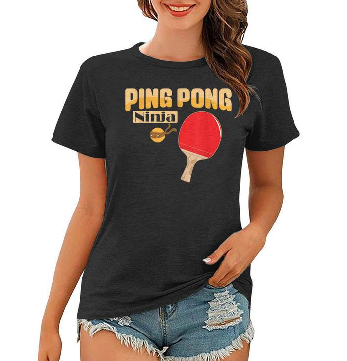 Ping Pong Ninja Tischtenniskelle Frauen Tshirt