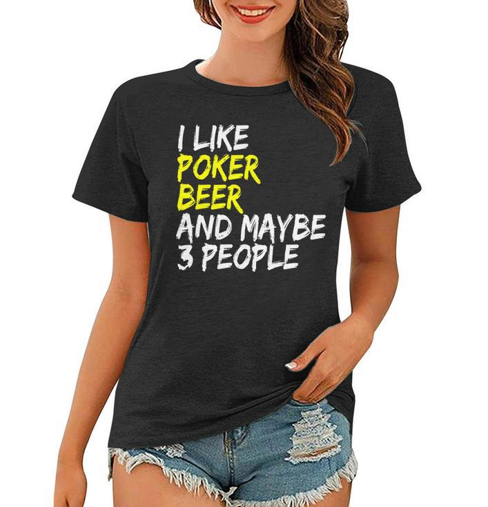 Pokerkarten Spruch Pokerrunde I Like Beer Poker Frauen Tshirt