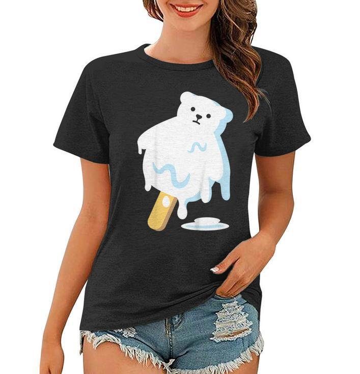 Polar Bear Ice Popsicle Melt Earth Day Teacher Shirt Women T-shirt