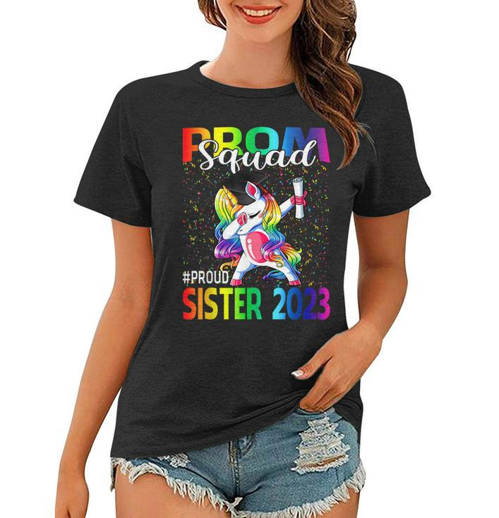 Prom Squad Proud Sister Class Of 2023 Unicorn Women T-shirt