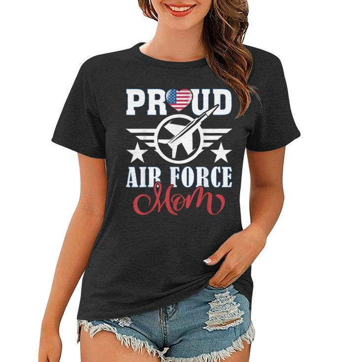 Proud Air Force Mom Us Heart Mom Grandma Mothers Day  Women T-shirt