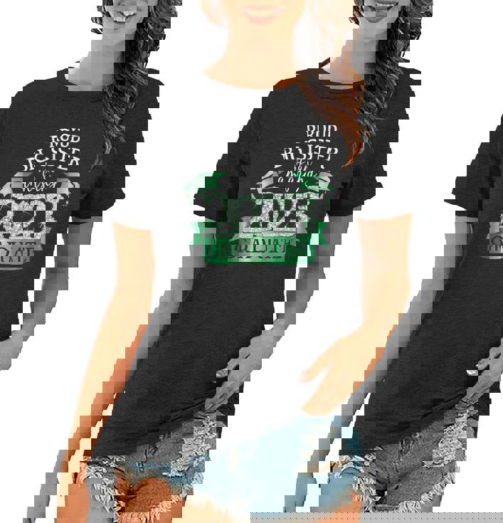 Proud Big Sister I 2023 Graduate Black Green Outfit Women T-shirt