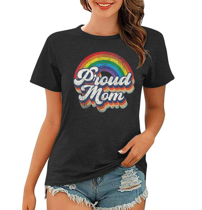 Proud Gay Pride Mom Mothers Day Gift Rainbow Flag Lgbt  Women T-shirt