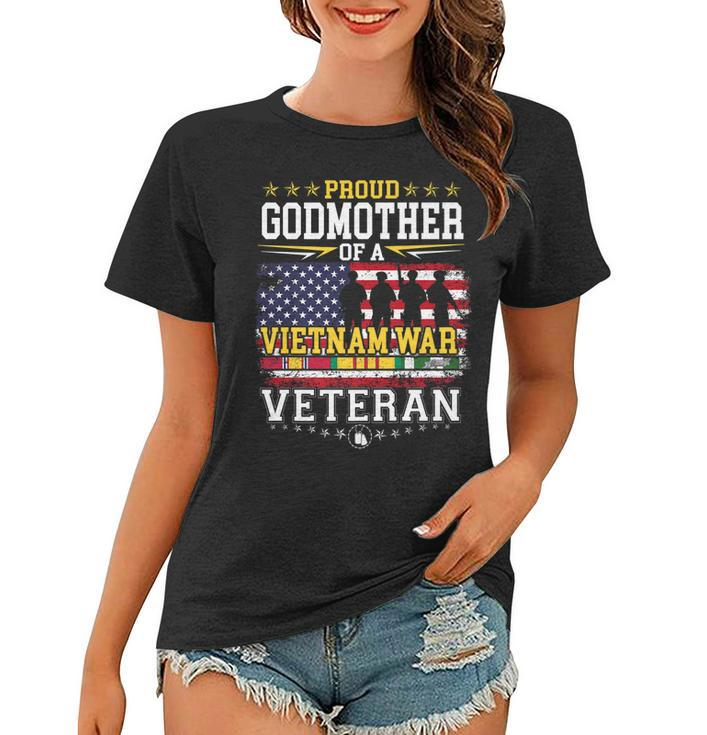 Proud Godmother Vietnam War Veteran Matching With Family   Women T-shirt