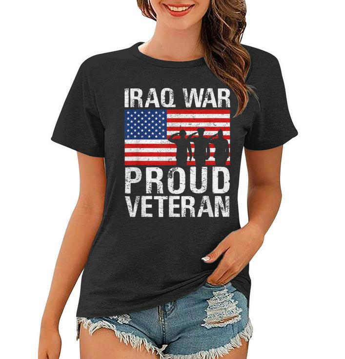 Proud Iraq War Veteran Graphic Gift For Military Men Women  Women T-shirt
