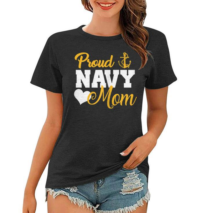 Proud Navy Mom Navy Military Parents Family Navy Mom T   Gift For Womens Women T-shirt