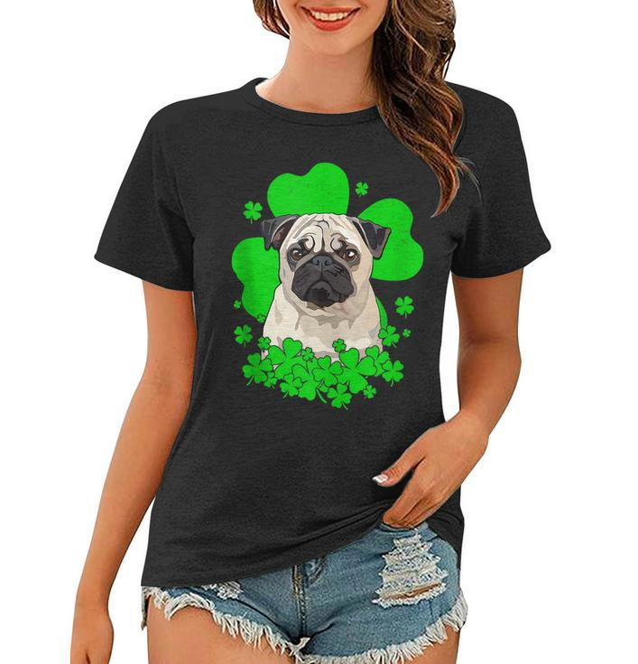 Pug St Patricks Day Clovers  Women T-shirt