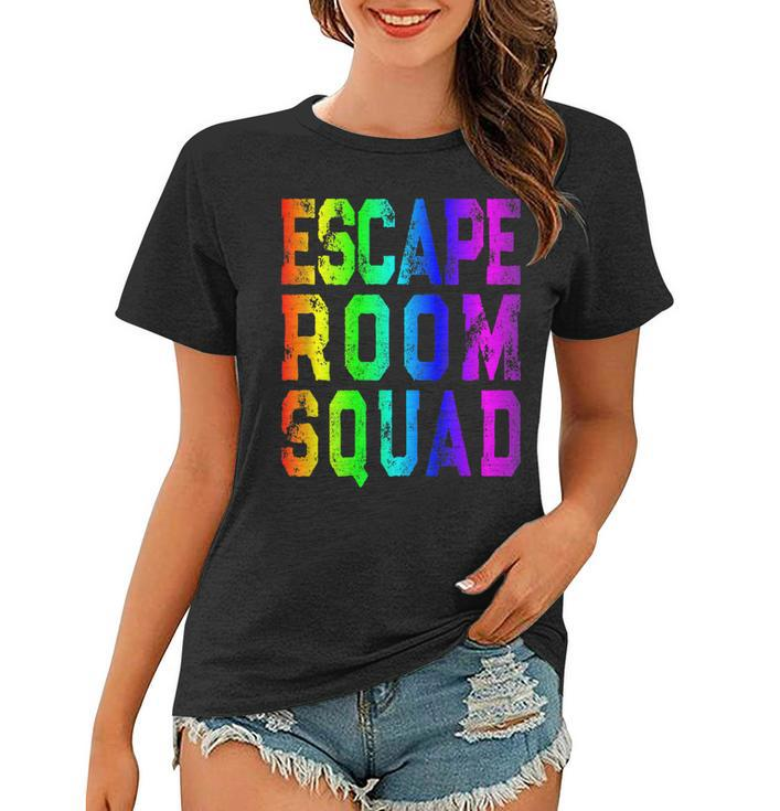 Rainbow Escape Room Squad Matching Escape Room Group Women T-shirt