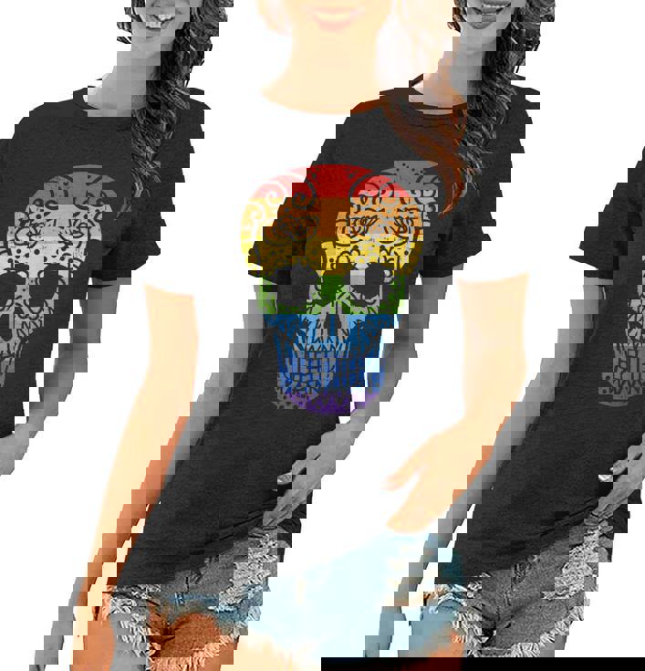 Rainbow Sugar Skull Day Of The Dead LGBT Gay Pride Flag Tank Top Rainbow Sugar Skull Day Of The Dead LGBT Gay Pride Flag Tank Top