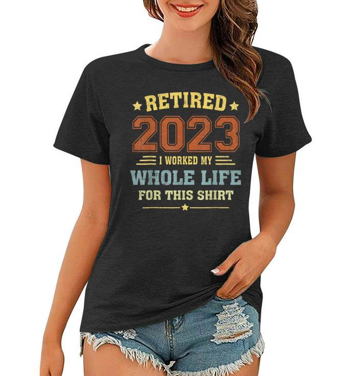 Retired 2023 Funny Vintage Retirement Humor Gifts Men Women  Women T-shirt