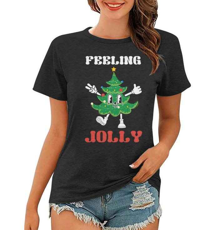 Retro Christmas Feeling Jolly Christmas Tree Women T-shirt