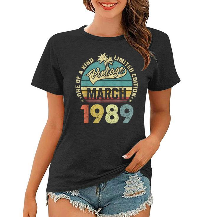 Retro Vintage 34Th Birthday Awesome Since March 1989  Women T-shirt
