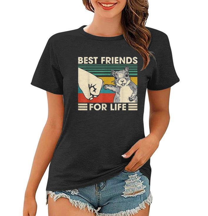 Retro Vintage Squirrel Best Friend For Life Fist Bump V2 Women T-shirt