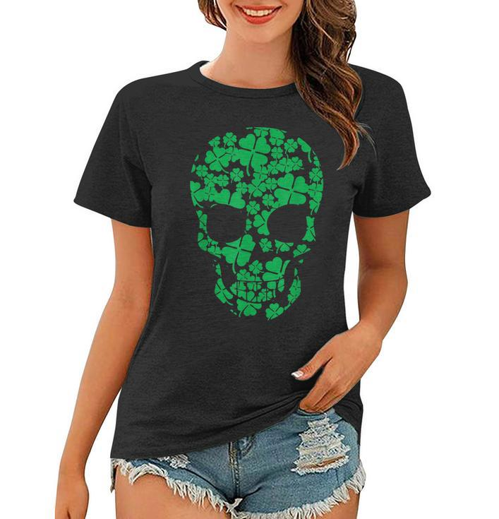 Saint Patricks Day Shamrocks Skull  Women T-shirt