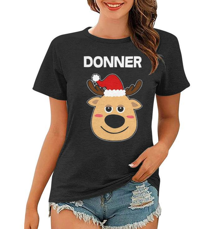 Santa Reindeer Donner  Matching Christmas Pjs Women T-shirt