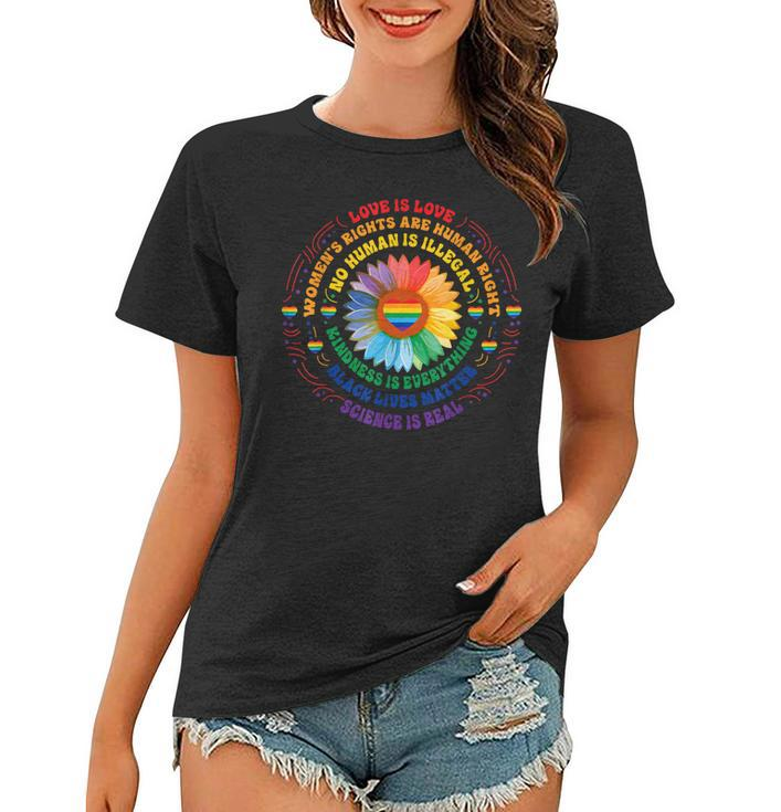 Science Is Real Black Lives Matter Lgbt Gay Pride Rainbow  Women T-shirt