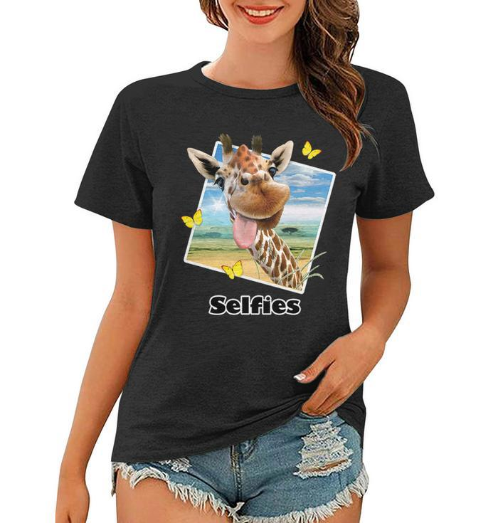 Selfies - Funny Giraffe Selfie Women T-shirt