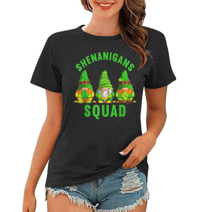 Shenanigans Squad Funny St Patricks Day Gnome Shamrock Irish  Women T-shirt