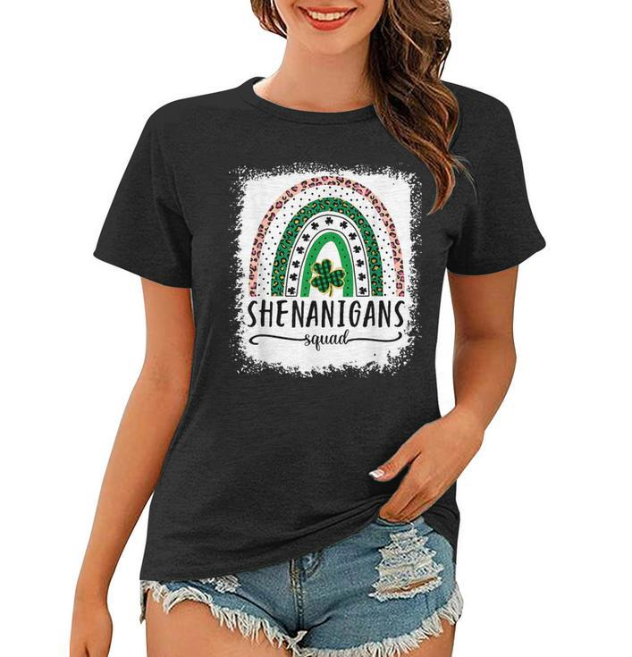 Shenanigans Squad St Patricks Day Rainbow Shamrock  Women T-shirt