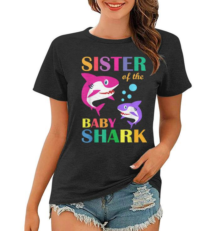 Sister Of The Baby Birthday Shark Sister Shark Mothers Day  Women T-shirt