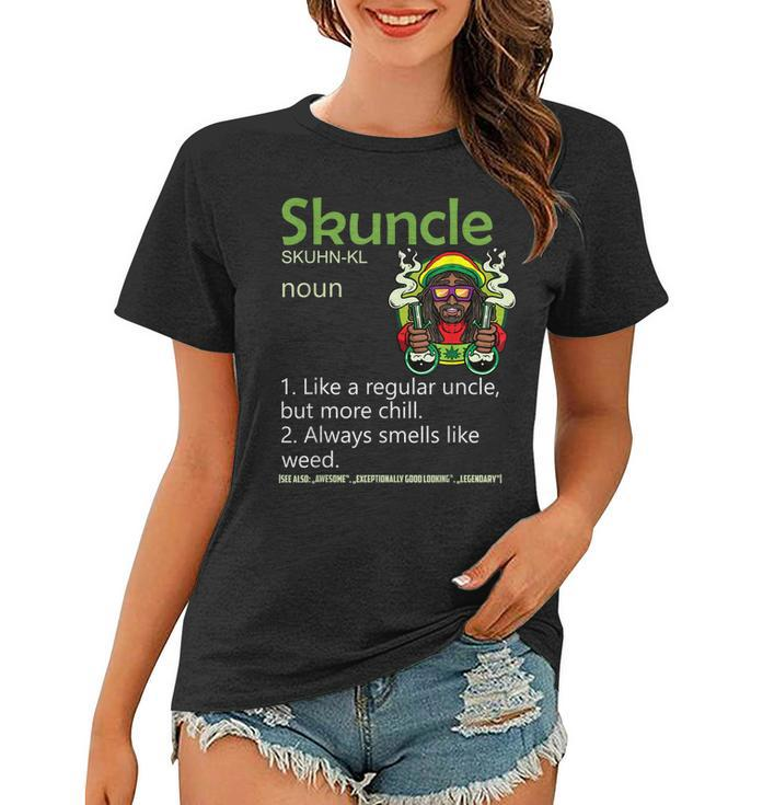 Skuncle Rasta Weed Smoking Marijuana Cannabis Pothead Uncle Women T-shirt